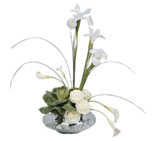 Load image into Gallery viewer, Stylized White Arrangement with Ornamental Cabbage
