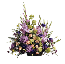 Load image into Gallery viewer, Purple, Peach &amp; Green Traditional Arrangement
