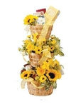 Stacked Baskets Floral Arrangement
