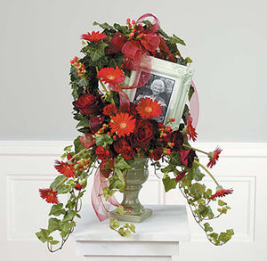 Ivy & Floral Wreath for Photo Memorial