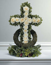 Load image into Gallery viewer, White Rose - Accented Cross
